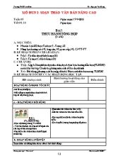 Kế hoạch dạy học Tin học 7 - Tiết 9+10, Bài 5 Thực hành tổng hợp (2 tiết) - Năm học 2016-2017 - Nguyễn Văn Dũng